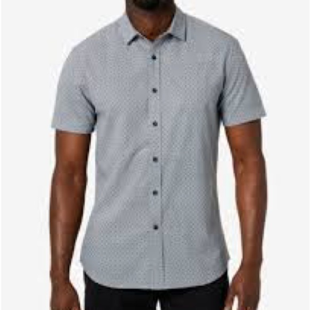 Kenneth Cole Men's Casual Blue Button Down Shirt